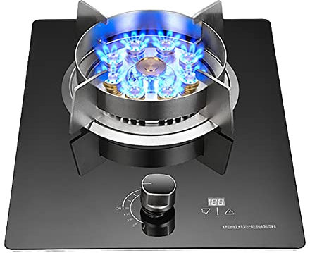 IBOWZ Tables de Cuisson à Gaz Plaque de Cuisson à gaz Cuisinière à gaz intégrée pour la Cuisson,Brûleur Unique à feu féroce à Neuf cavités de 7,2 KW,avec FFD et Supports de Casserole en Acier INOX