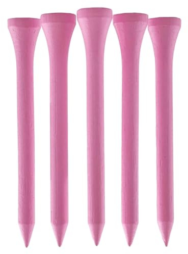 TH Golf Bambus-Golf-Tees, 70 mm, 50 und 100 Stück, mehrere Farboptionen, umweltfreundlich, nachhaltig, langlebig, Bambus-Golf-Tees (50, Hell-Pink)