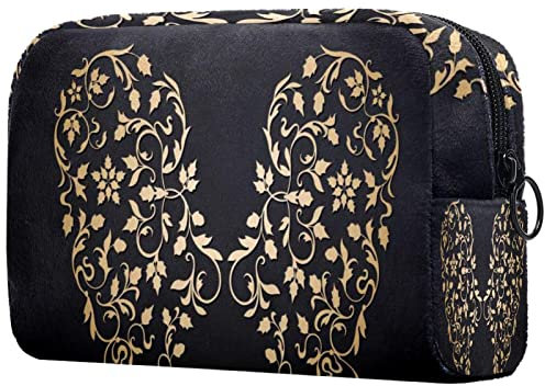 Schminktasche Reise Kosmetiktasche Tasche Geldbörse Handtasche mit ReißverschlussFlügel golden