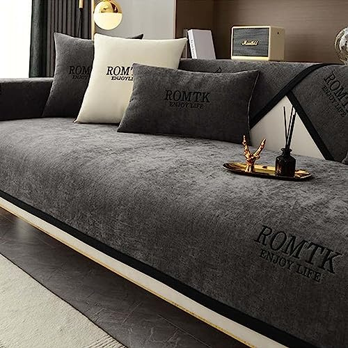 MTHGH Sofabezug Sofaschoner L Form u Form Ecksofa Anti-rutsch Couchschoner Couch Katze Hund Decke Überzug Sofaschutz Sofahusse Wasserdicht,darkgray-70x180cm