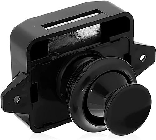LSSEDA Schrankschlösser, Schubladenschloss, schwarzes Druckknopf-Verriegelungsschloss, Wohnmobil, Wohnmobil, Auto, schlüsselloses Küchenschrank-Türschloss, 26 mm Schnittloch, Möbelbeschläge, 1 Stück