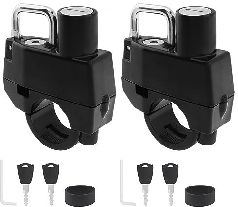 Windance 2pcs Serrure de casque de moto antivol, serrure de sécurité de casque inviolable avec 2 clés, pour moto, scooter et vélo de rue