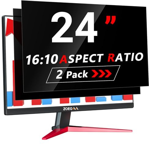 ZOEGAA 2 Stück Blickschutzfilter 24 zoll 16 10 Entwickelt und Produziert Fabrik, Abnehmbar Blickschutzfolie &Anti-Blaulicht Blickschutzfilter für HP Dell Acer Asus Samsung Lenovo