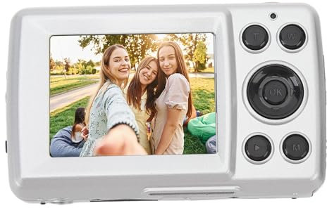 1080P 16Mp Digital Cámara Ccd Enfoque Automático para Apuntar Y Disparar Vlogging con Pantalla 2,4 Pulgadas para Viajes, Zoom 16X Cámara Fotográfica Compacta para Niños Niñas