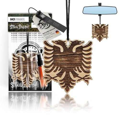 Auto Duft Lufterfrischer Holz | Verschiedene Länder | Duftbaum Auto Aufhänger Diffusor | Luxus Duft Auto Parfüm | Geschenke für Männer Frauen (Last Gentleman, Albanien)