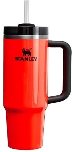 STANLEY Quencher H2.0 FlowState Stainless Steel Vacuum Insulated Tumbler with Lid and Straw for Water, Iced Tea or Coffee, Smoothie and More, Neon Orange, 30 OZ, 10-12551-030