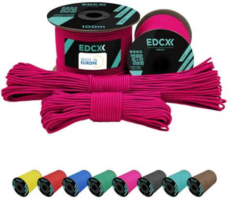 EdcX Paracord 2mm Nylon Paracord 275 (15, 30, 50 und 100 m) – 100% Nylonseil, 3-adrige Schnur, Nylonschnur 2 mm in vielen Farben