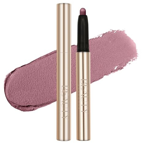 Beauty Searcher Lidschatten Stick Matt Schimmer Lidschattenstift Crayon wasserfester pigmentierter cremiger Lidschattenstift Augenaufheller Hervorhebungsstift Augenmakeup (#08 GLAMOUR LILA MATT)