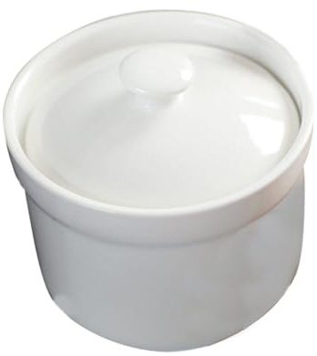 LABRIMP Keramik Suppenschüssel mit Deckel 240ml Weiß Hitzebeständig und Hält Suppe Warm für Haushalt und Servieren und Suppe