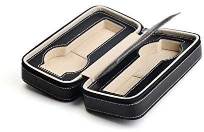 QTYQWC Uhrenbox, Reiseetui, tragbare Uhrenaufbewahrungsbox aus Leder mit Reißverschluss, tolles Geschenk für Männer und Frauen
