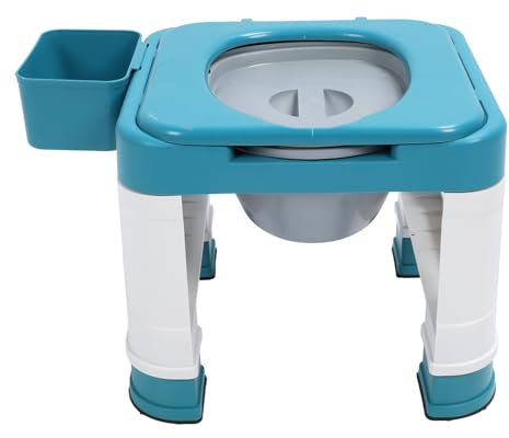 Toilettes portables mobiles Chaise de chevet Chaise percée en plastique 31x38cm Tabouret antidérapant Toilettes accroupies Toilettes pliantes accroupies ou assises for femmes enceintes handicapées âgé