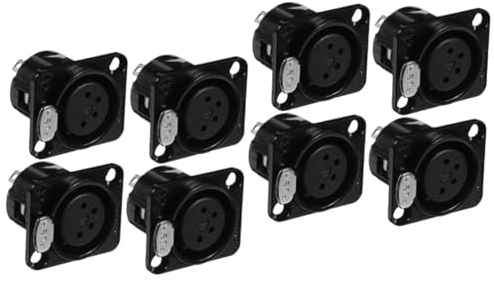 BESTonZON 8pcs Xlr Panel Connector Pin Xlr Microphone Adapter Audio Equipment Mount High Conductivity