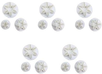 3 Stück Schneeflocken-Kolben, Fondant-Ausstecher, Zuckerguss, Kuchendekoration, Werkzeuge, Keksstempel, Backzubehör, runde Kekse zum Backen