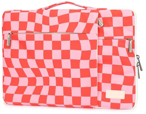 SANFAN Housse de protection pour ordinateur portable 360° avec 3 poches, poignée et sangle pour bagages, motif soleil, lune et étoiles sur fond bleu marine