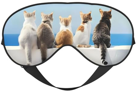 Schlafmaske, niedliche Katzen, die Ozeanaugenmasken zum Schlafen, Schlafmasken für Frauen und Männer, Verdunkelungsaugenabdeckungen für Reisen/Schlafen