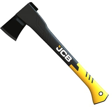 JCB Splitting Axe, 20” (50cm) Reinforced Fiberglass Handle, Ergonomic Anti-Slip Grip, Protective Sheath Included, Split Small to Medium-sized Logs, Firewood, and Kindling