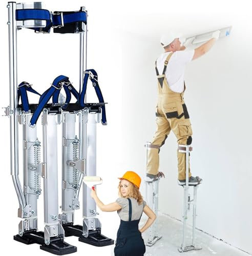 WZWTYSM Aluminium-Dekorateurstelzen, 18''-30'' verstellbare Aluminium-Werkzeugstelzen, Arbeitsstelzen für Maler, Deckenbauer, Handwerker-Stelzen, Trockenbau-Verputz-Stelzen