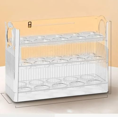 YQWENDMA Egg storage box refrigerator side door kitchen automatic flip egg fresh-keeping box White