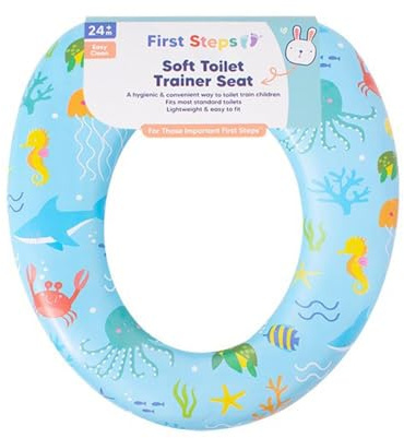 YöL Sealife Kids Toilet Seat Soft Trainer Padded Bathroom Easy Clean Sea Life Design 2 Years+