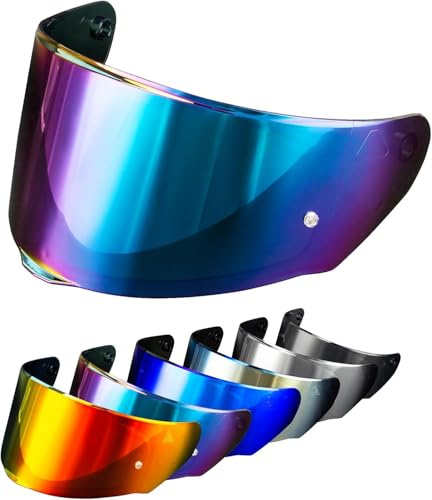 PSLER Helmet Visor for LS2 Outer FF320 Rapid FF353 Assault FF328 Stream FF800,Tinted Motorcycle Visor Motorbike Helmet Face Shield Accessories Replacement(Rainbow)