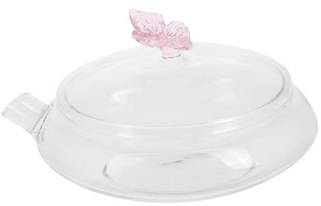 Alipis Bouilloire Verre Transparent Avec Bec Verseur Anti-goutte Et Couvercle Décoratif Théière Pour Thé Vrac Et Usage Domestique