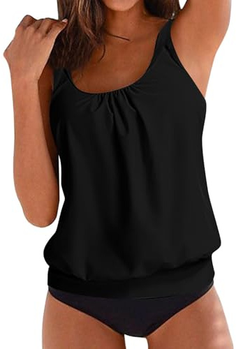 Maillots Une Pièce Femme Grande Taille Transbronzant Maillot De Bain Shorty Menstruel Push Up Shorty Tankini Ronde Sexy Bikini Swimsuit Mes Commandes(Noir,M)