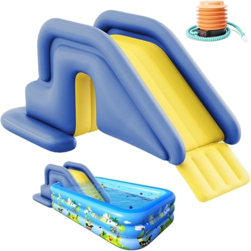 SONGDIQI Inflatable Water Slide, Paddling Pool Slide, Inflatable Slide Step for Pool(Blue)