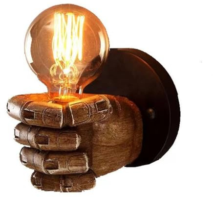 Antike Faust Wandlampe, 11x7.5cm Wandlampe Vintage, Vintage Industrielle Wandlampes, E27 Wandleuchte für Wohnzimmer Loft Schlafzimmer Café Bar Treppen Rechte Hand(Ohne Leuchtmittel)