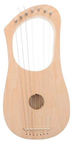 VILLFUL Kit Fai da Te Arpa Lira in Legno con Chiave di Accordatura, Strumento a Corde Artigianale per Appassionati di Musica, Corpo in Legno Grezzo, Tono Naturale, Adatto per Casa, Scuola
