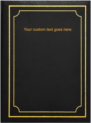 Arpan Personalised Custom Text Large Black Self Adhesive Photo Album with 40 Sheets, 80 Sides, Holds 10.8 x 7.5'' Photos (Personalised Album)