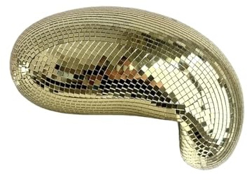 Bola Discoteca Espejo de bola de discoteca derretido de 28cm, decoración reflectante for el hogar, decoración estética hecha a mano for habitación, Bola de espejo derretido for estante de mesa(Gold)