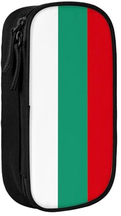 Lootpe Federmäppchen mit bulgarischer Flagge, Aufbewahrungstasche, großes Fassungsvermögen, tragbare Büro-Stifttasche mit Reißverschluss