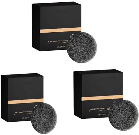 Jabón negro natural, limpio profundo y nutrir el cuero cabelludo, oscurecimiento natural, jabón para el cabello y la barba oscureciendo,3PCS