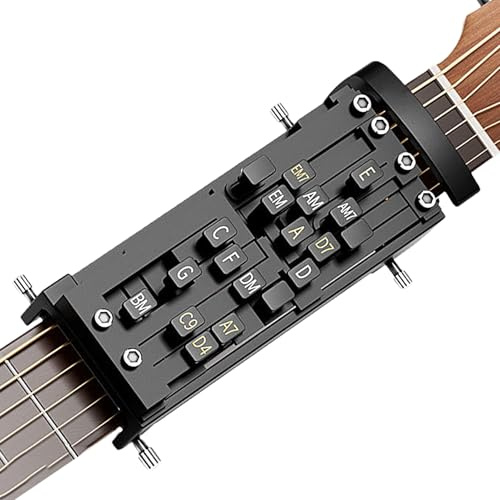 Gitarren-Akkordhelfer Tragbarer Akkord-Lernsystem-Hilfstrainer | Gitarrenpresser Für Reise, Zuhause, Studio, Band, Ukulele, Anfänger Bis Fortgeschrittene Lektionen, Tägliche