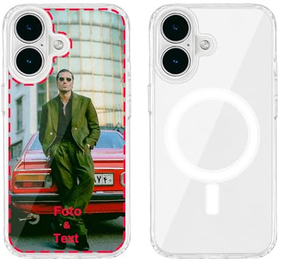 MXCUSTOM Personalisierte Handyhülle für Apple iPhone 17, Benutzerdefiniert Hülle mit Eigenem Foto Bild Text Schutzhülle [Weicher Polsterstoßfänger + Harter Rückseite] (HMC-CR-P1A)