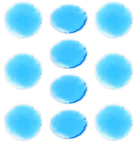 TOYANDONA Kühlende Augenpads 10 Stück Runde PVC Gel Augenkompressen 7cm Wiederverwendbare Kälte und Wärmeanwendung gegen Augenmüdigkeit Schwellungen und Augenringe Augenkühlgel für
