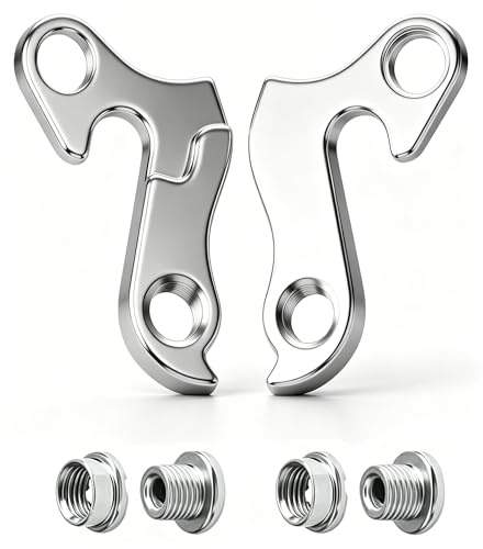 2 Pcs Bike Rear Derailleur Hanger with Screws Replacement | Aluminium Alloy Bike Gear Derailleur Hanger Mech Tail Hook Dropout Adapter for Cycle Bicycle MTB Road Bikes,Silver