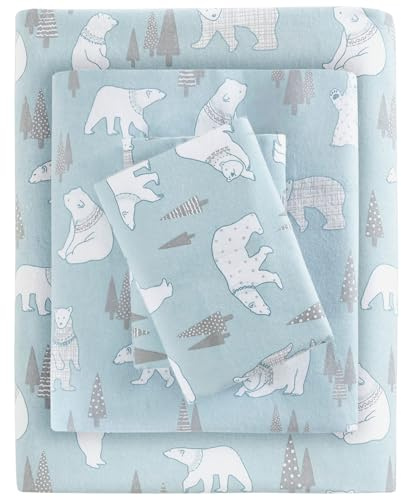 Sleep Philosophy Cosy Flanelle de lit, Coton, Blue Polar Bears, Jumeau