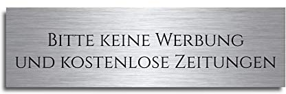 Türschild Briefkastenschild 7x2 cm Bitte keine Werbung (D4)