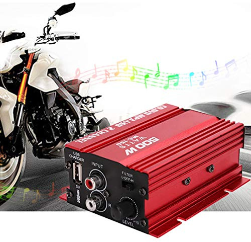 VIGORFLYRUN Mini Hi-Fi Stereo Car Motorcycle Audio Subwoofer Aluminum Alloy LED Indicator Universal Amplifier 2 Channel Home Power 12V 20W
