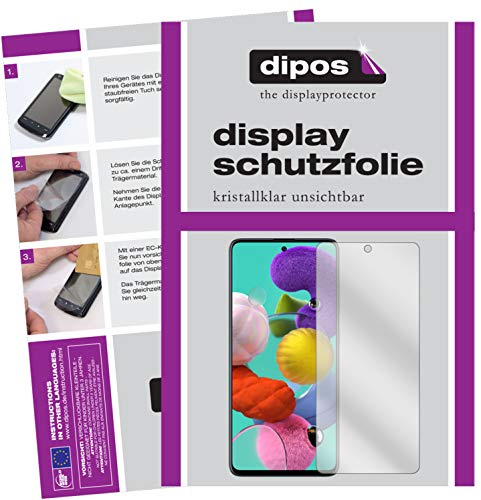 dipos 6x Displayschutzfolie klar für Samsung Galaxy A51 | Passt perfekt, Ultra-Dünn, kratzfest, blasenfrei, Case-Friendly, hüllenfreundlich, Fingerprint-kompatibel, selbstklebend