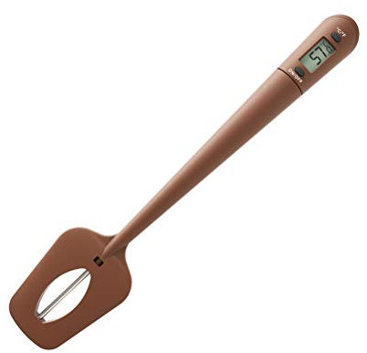 Calayu Silicone Spatula with Digital Thermometer Seamless Digital Spatula for Cooking Sweet Dishes.