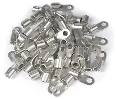 ERKO 50 pezzi capicorda ad occhiello non isolati professionali per vite M10 e cavo di sezione 25 mm2 realizzati secondo la norma DIN 46234.