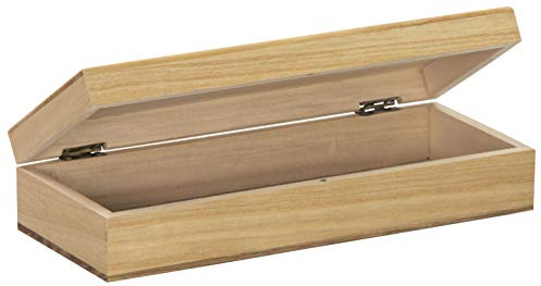 LAUBLUST Holzschatulle mit Deckel - 24x10x5cm, Natur - Aufbewahrungskiste | Deko & Bastelbox | Geschenkverpackung