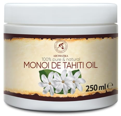 Monoi de Tahiti Öl 250 ml - Kokosöl - Gardenienblütenextrakt - Körperpflege - Haarpflege - Hautfeuchtigkeit - Natur für die Schönheit - Glanz für das Haar - Exotischer Duft