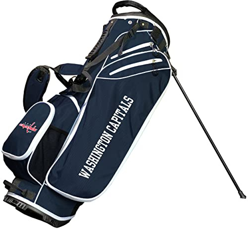 Team Golf NHL Washington Capitals Birdie Golf Stand Bag, Lightweight, 14-Way Club Divider, Spring Action Stand, Insulated Cooler Pocket, Velcro Glove and Umbrella Holder & Padded Handles