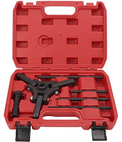 Harmonic Balancer Puller Set, Kolstål Avdragare Motorreparationsverktyg 6st Harmonic Dämpar Pulley Avdragarsats Kolstål Svart Oxid Finish Balanser Reparationsverktyg