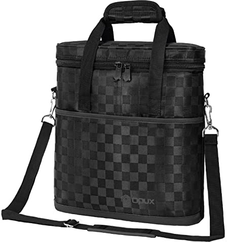 Opux 3 Bottle Wine Carrier Tote, Insulated Leakproof Cooler Bag for Picnic, BYOB Beach, Portable Wine Bottle Case