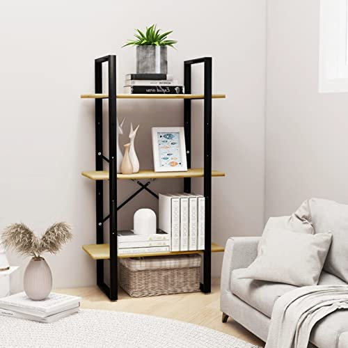 Chenshu Lagerregal, Regal Kinderzimmer, Bookshelf, Leiterregal, Standregal, Wandregal, Aktenregal, DVD Regal, 60x30x105 cm Massivholz Kiefer