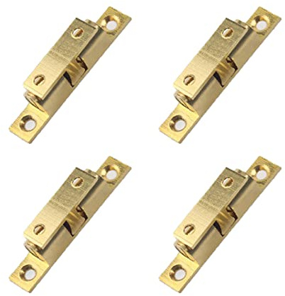 4 pezzi chiusura a rullo a doppia sfera, chiusura a tensione regolabile in rame con viti, chiusura a sfera per mobili per armadi, porte, pensili (oro/40mm)